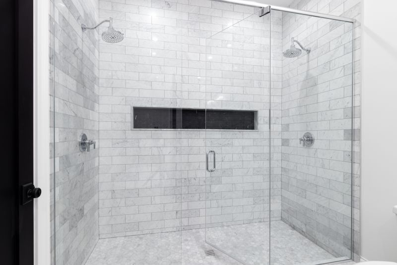 Contemporary Shower with Large Tiles